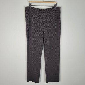 J. Jill Ponte Slim Leg Crop Pants Pull On Stretch Geometric Black Tan Size LP